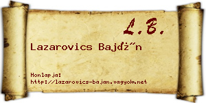 Lazarovics Baján névjegykártya